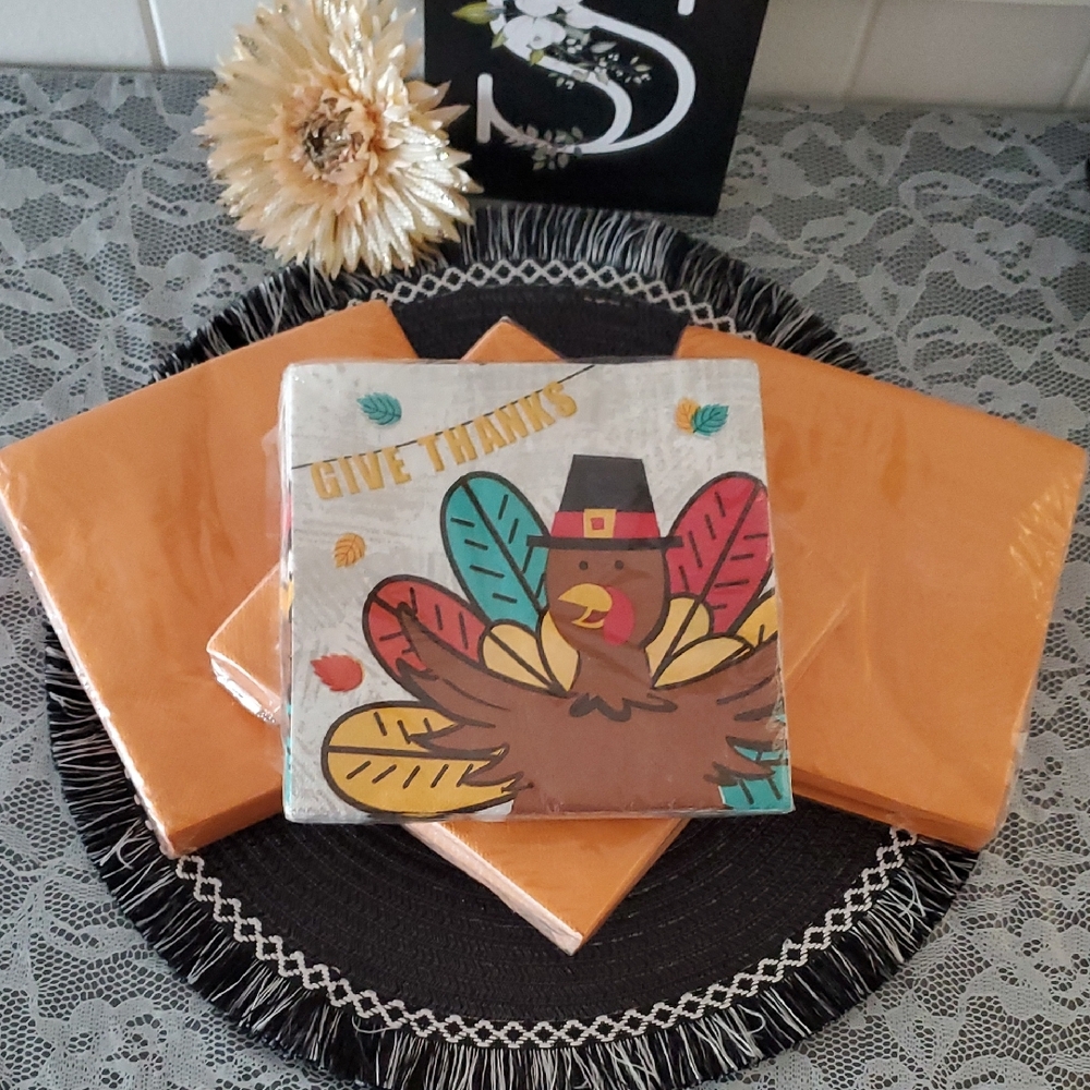 Thanksgiving Turkey Napkins Set
